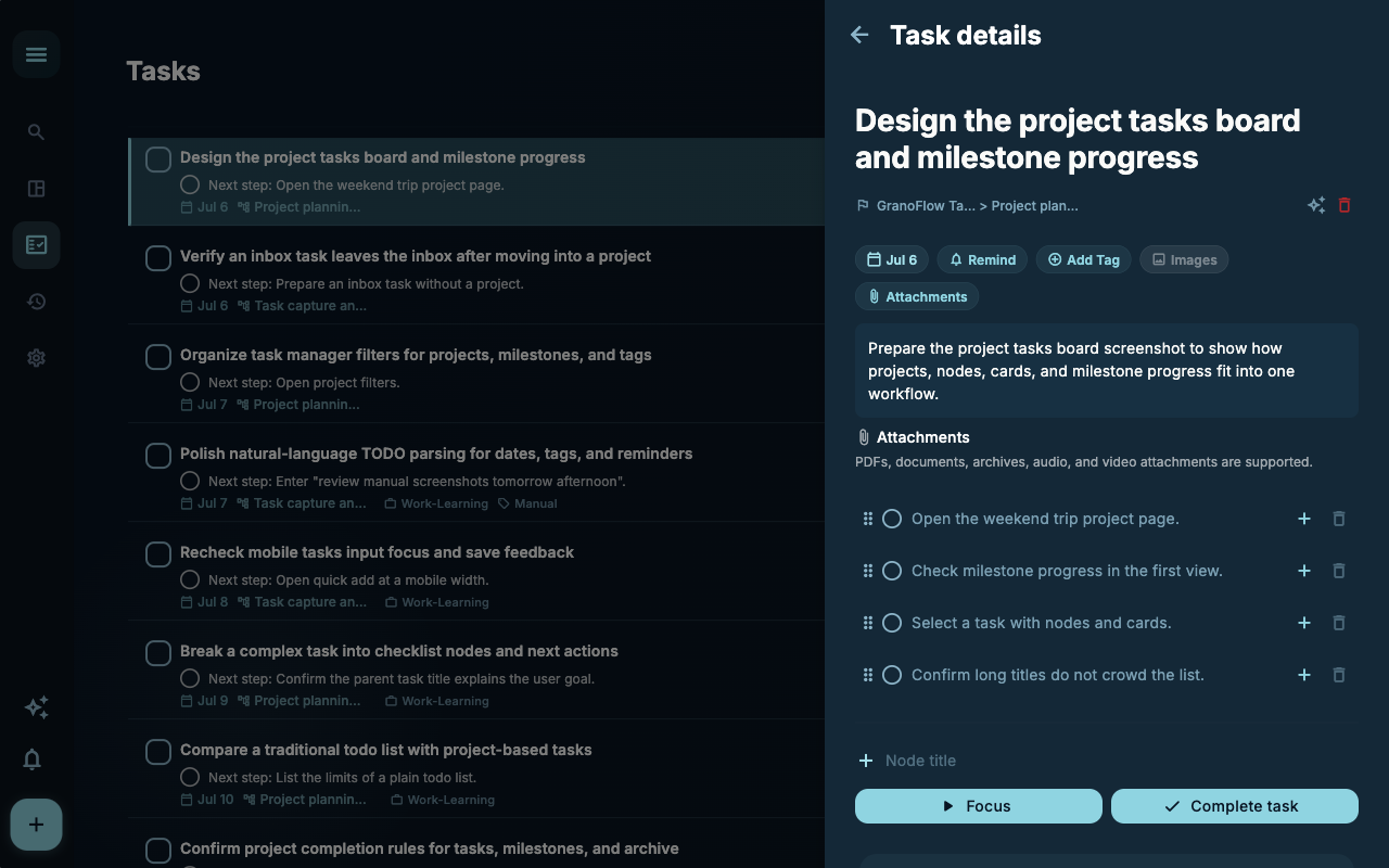 Add card from task page